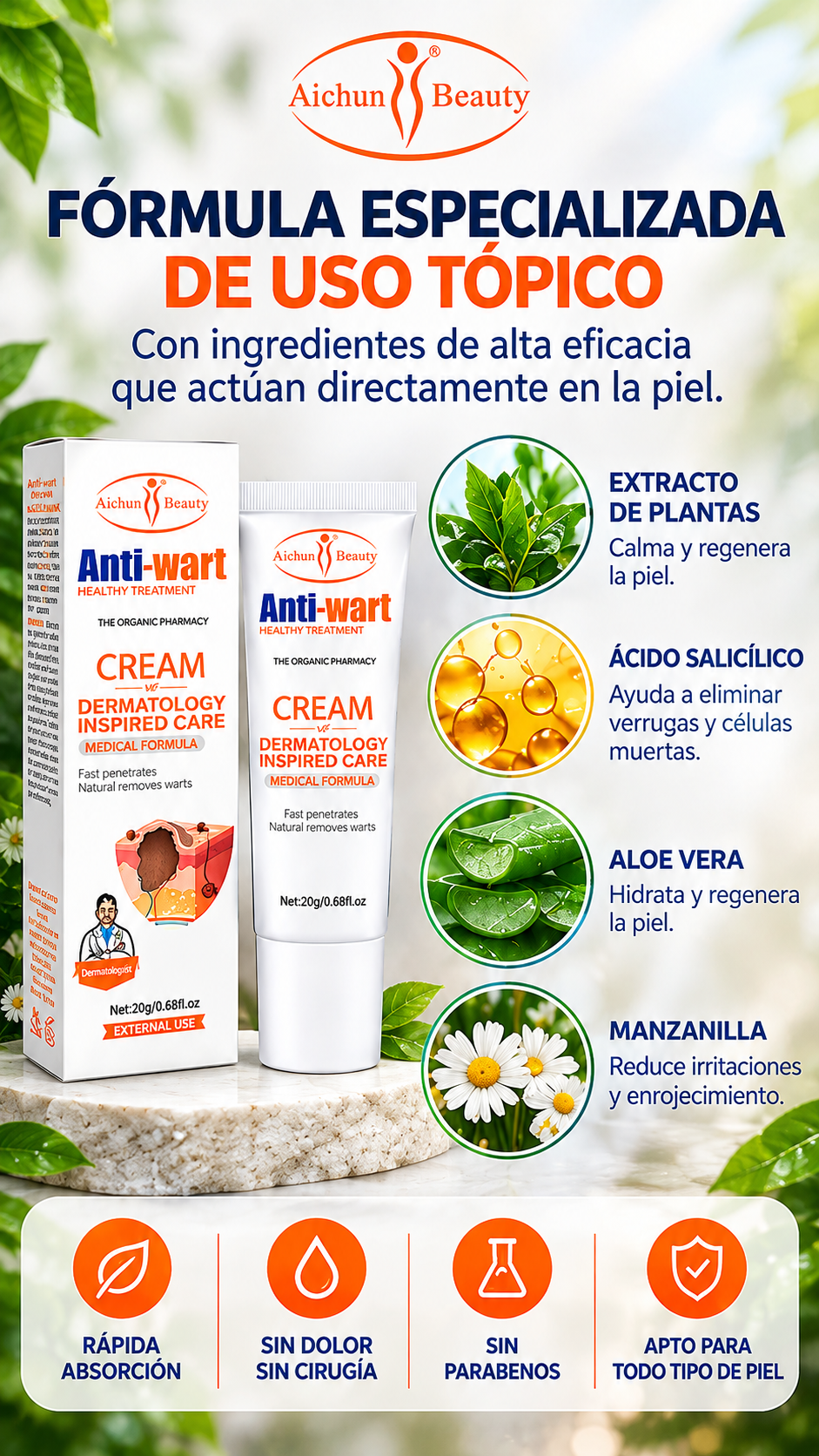 DermaClear Pro - Crema anti Verrugas y cuidado de la piel