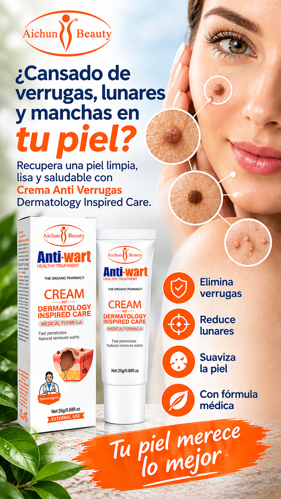 DermaClear Pro - Crema anti Verrugas y cuidado de la piel